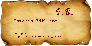 Istenes Bálint névjegykártya
